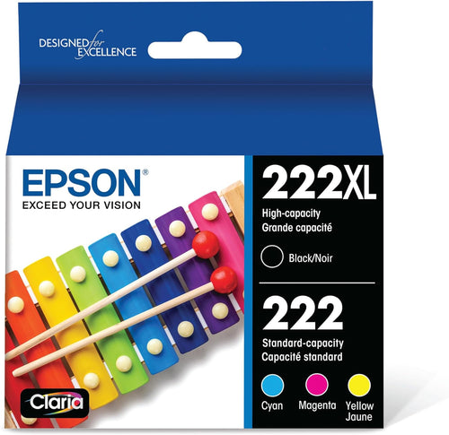 Epson T222 Standard-Capacity Color and High-Capacity Black Multi-Pack