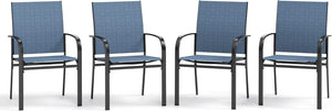 MIXPATIO Patio Dining Chairs Set of 4, Blue