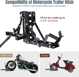 Yescom 800lb Motorcycle Trailer Hitch 2" Tow Receiver Scooter Carrier Steel Hauler Hitch Mount Rack