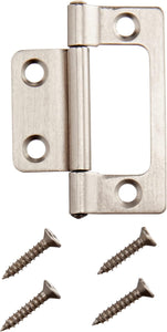 Amazon Basics Non-Mortise Hinges, 2" x 0.9", Satin Nickel, 10 Pack