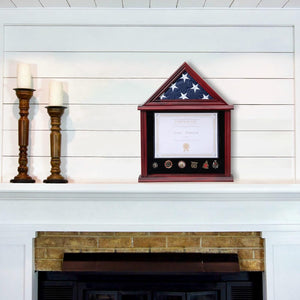 Solid Wood Flag Display Case Military Shadow Box