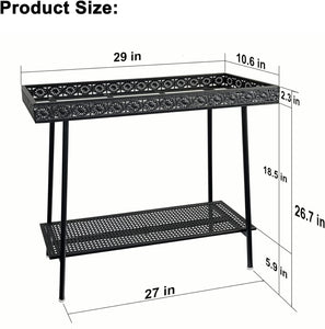 In/Outdoor 2 Tier Metal Plant Stand Bench
