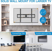Load image into Gallery viewer, Pipishell Low Profile Fixed TV Wall Mount Bracket Ultra Slim for Most 42-90 Inch LCD OLED QLED 4K Plasma Flat Curved Screen TVs up to132lbs Max VESA 800x600mm, Fits 16&quot;, 18&quot;, 24&quot; Wood Studs