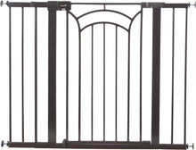 Load image into Gallery viewer, Auction Safety 1st Decor Tall &amp; Wide Pressure-Installed Metal Gate With SecureTech locking handle - Fits 29-47&quot; Wide, 36&quot; Tall, Includes 2 Extension Panels And 4 Wall Cups, Great For Babies And Pets, Bronze - IMPERFECT