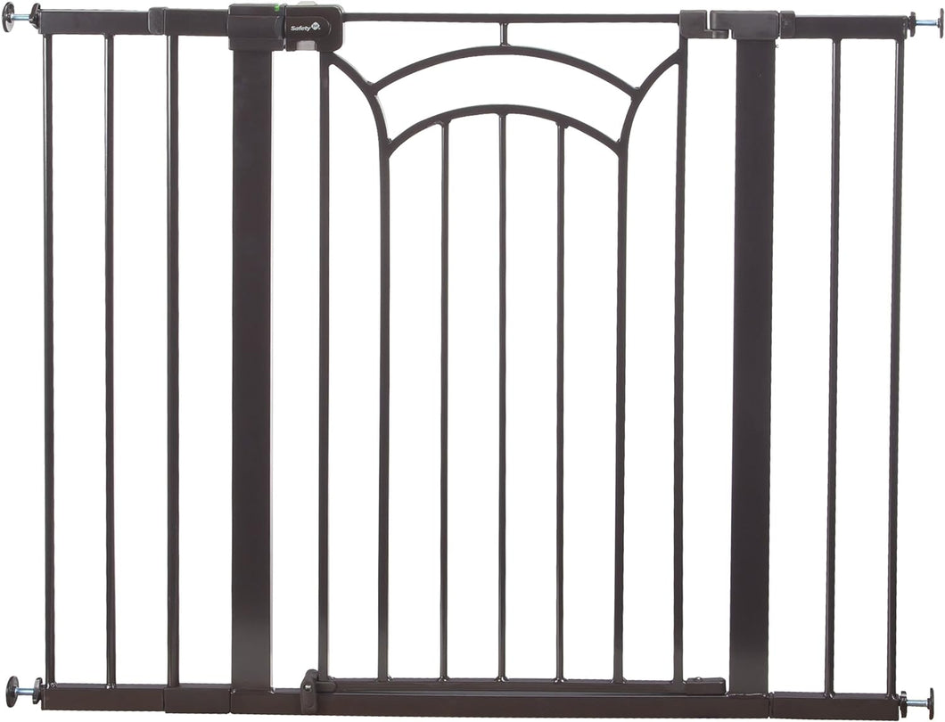 Auction Safety 1st Decor Tall & Wide Pressure-Installed Metal Gate With SecureTech locking handle - Fits 29-47