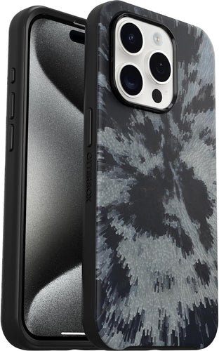 OtterBox iPhone 15 Pro (Only) Symmetry Series Case - Burnout Sky (Black), Snaps to MagSafe, Ultra-Sleek, Raised Edges Protect Camera & Screen