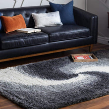 Load image into Gallery viewer, 10' x 13' Smoke Grey Spiral Shag Rug