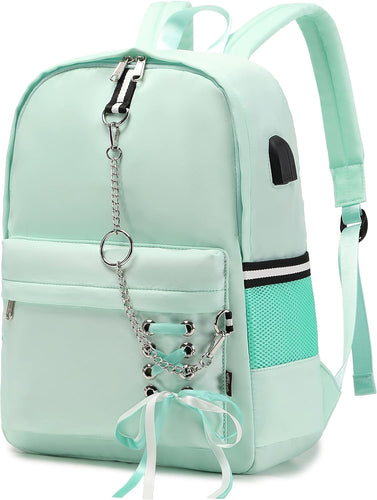 Auction Teecho Backpack for Women Cute College Backpack for Girl Fashion Casual Daypack Mint Green