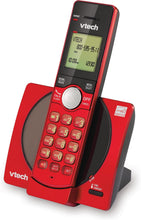 Load image into Gallery viewer, VTech DECT 6.0 Single Handset Cordless Phone with CID, Backlit Keypad and Screen, Full Duplex Handset Speakerphone, and Call Block Red