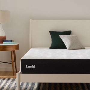 10 Inch LUCID 2020 Gel Memory Foam Mattress - Medium Plush Feel - Hypoallergenic Bamboo Charcoal - Twin XL