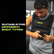 Load image into Gallery viewer, RAGE Fitness Adjustable Weighted Vest, Black, One Size (Weights not included)