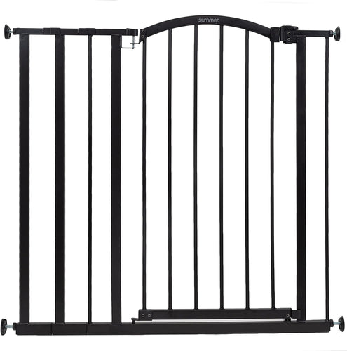 Summer Infant Extra Tall Decor Safety Baby Gate, Fits Openings 28.75-39.75 inch Wide, Metal, for Doorways & Stairways, 36 inch Tall Walk-Through Baby & Pet Gate, Black, One Size