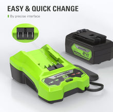 Load image into Gallery viewer, Greenworks 24V Battery Charger, CAF806, Green