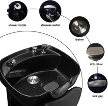 Load image into Gallery viewer, Ainfox Shampoo Barber Backwash Chair, ABS Plastic Shampoo Bowl Sink Chair for Spa Beauty Salon (Black)