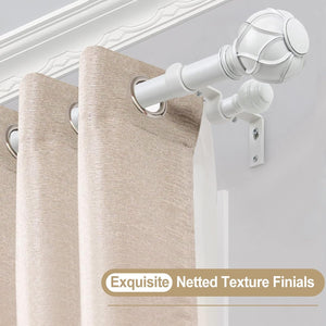 KAMANINA 1 Inch Double Curtain Rods for Windows 36 to 72 Inches (3-6 Feet)