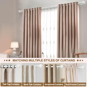 KAMANINA 1 Inch Double Curtain Rods for Windows 36 to 72 Inches (3-6 Feet)