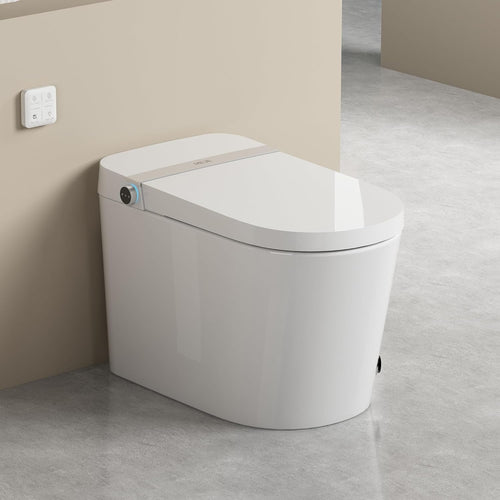 MEJE Smart Toilet , Tankless Toilet with Basic Intelligent Function, Heated Seat, Auto Flush, Foot Kicking Flush, Night Light, Flush Remote Control MJ-A5