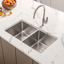 Load image into Gallery viewer, Ruvati 31-inch Undermount Kitchen Sink 50/50 Double Bowl 16 Gauge Stainless Steel