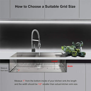MONSINTA Stainless Steel Sink Grid - 26" x 14"