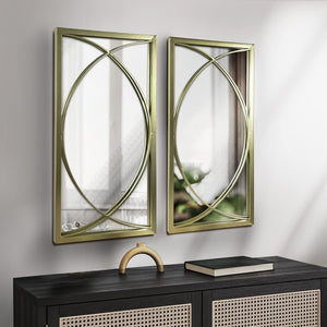 WAMIRRO Gold Rectangle Wall Mirror SET of 2