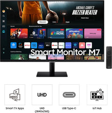 Load image into Gallery viewer, Samsung - M70D 32&quot; LED 4K UHD 60Hz 4ms Smart Monitor with HDR 10 (HDMI, USB) - Black