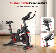 Load image into Gallery viewer, DMASUN Exercise Bike, Indoor Cycling Bike Stationary, Cycle Bike with Comfortable Seat Cushion, Digital Display with Pulse