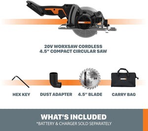 WORXSAW 4.5" Cordless Compact Circular Saw (Tool Only)