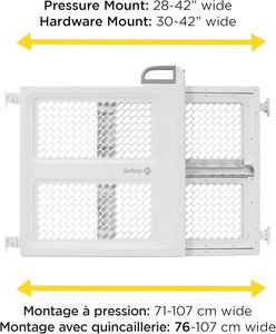 Safety 1st Lift, Lock and Swing Gate - Pressure or Hardware installed, Fits Spaces Between 28" and 42" Wide, 28" Tall, White