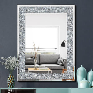 QMDECOR Crystal Crush Diamond Mirror - 25.5" x 35.5"