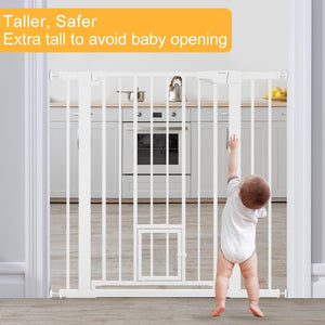 36" High Extra Tall Baby Gate with Cat Door