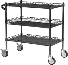 Load image into Gallery viewer, Leteuke Heavy Duty 3 Tier Rolling Utility Cart, NSF Certified Rolling Carts with Wheels, Commercial Grade Metal