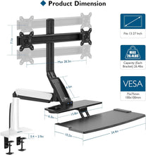Load image into Gallery viewer, BONTEC Dual Monitor Sit-Stand Workstation