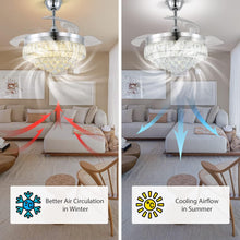 Load image into Gallery viewer, CXGLEAMING 42″ Crystal Chandelier Ceiling Fan