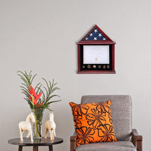 Load image into Gallery viewer, Solid Wood Flag Display Case Military Shadow Box