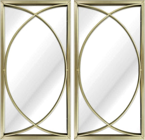 WAMIRRO Gold Rectangle Wall Mirror SET of 2