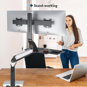 BONTEC Dual Monitor Sit-Stand Workstation