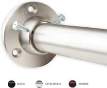 Load image into Gallery viewer, Rod Desyne C-1943-DP100-285 1&quot; Adjustable Closet Socket Set, 28-48&quot;, Satin Nickel