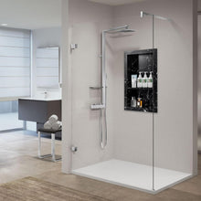 Load image into Gallery viewer, Zion Black Marble Shower Niche Bathroom Wall Shelf with 2 Shelves Modern Recessed Niche Shower Holder Organizer in Wall Storage