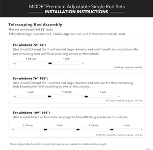 MODE Premium Collection 1 1/8" Diameter Curtain Rod Set