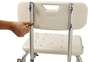 Medline Shower Chair Seat with Padded Armrests and Back Heavy Duty Shower Chair
