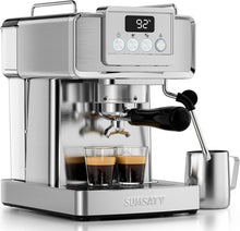 Load image into Gallery viewer, 1.8 L Espresso Machine 20 Bar, Stainless Steel Espresso Maker Professional Coffee Maker with Power Steam &amp; LED Display for Home Barista, Americano, Latte, Cappuccino Machine