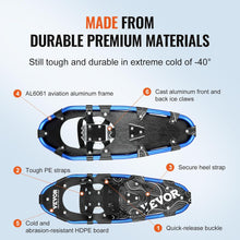 Load image into Gallery viewer, VEVOR 30 inch Light Weight Snowshoes for Women Men Youth Kids, Aluminum Alloy Frame Terrain Snow Shoes, Snowshoes Set with Trekking Poles and Carrying Tote Bag, Fully Adjustable Bindings, Blue