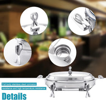 Load image into Gallery viewer, Chafing Dish Buffet Set Stainless Steel Frame Safe Oven Glass Server with Lid