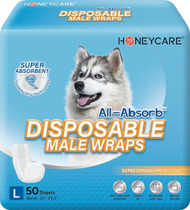 Male Dog Wrap, 48 Count, Large All-Absorb