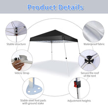 Load image into Gallery viewer, CAMPHILL 8x8 Pop up Canopy Tent,Portable Easy Up Slant Leg Canopy with Carrying Bag,Instant Commercial Shelter,UV Resistant Waterproof,for Outdoor Events,Patio,Backyard,Party,Camping,Black