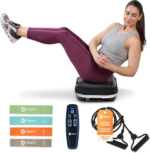 LifePro Vibration Plate Exercise Machine - Whole Body Workout Vibration Fitness Platform w/ Loop Bands - Home Training Equipment