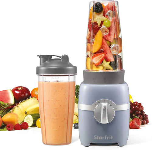 Auction Starfrit Personal Blender - Two 828ml Cups - Two Blades - High, Low & Pulse Modes - 300W – Grey