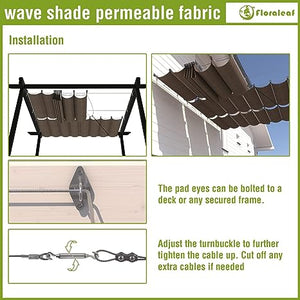 3ft W x 16ft Retractable Shade Canopy Replacement Cover