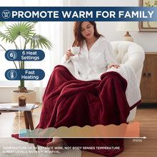 Load image into Gallery viewer, Auction Westinghouse Electric Blanket Throw Heated Blanket with 6 Heating Levels and 2-10 Hours Time Settings, Flannel to Sherpa Super Cozy Heated Blanket Machine Washable, 50x60 inch, Charcoal