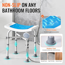 Load image into Gallery viewer, Auction VEVOR Shower Chair, Adjustable Height Shower Stool with Crossbar Support, Shower Seat for Inside Shower or Tub, Non-Slip Bench Bathtub Stool Seat for Elderly Disabled Handicap, 500 lbs Capacity